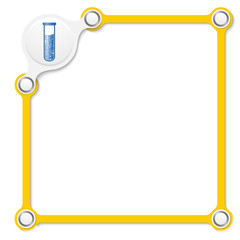 Vector yellow box for your text and test tube