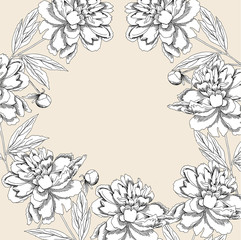 Background with  white peony