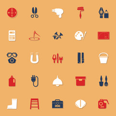 DIY tool icons with reflect on white background