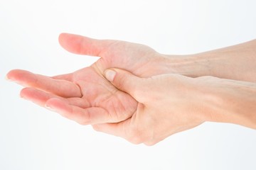 Woman suffering from hand pain