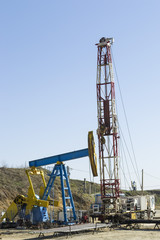 Fototapeta na wymiar Oil pump installation rig