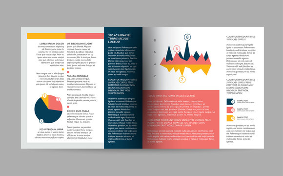 Brochure design. Magazine layout for infographics.
