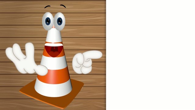 construction cone site wait inactive funny cartoon illustration