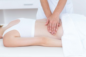 Obraz na płótnie Canvas Physiotherapist doing back massage