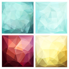 Set of four poly backgrounds for your design