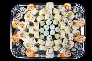 Delicious sushi rolls