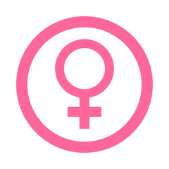 Obraz premium Icono redondo femenino rosa