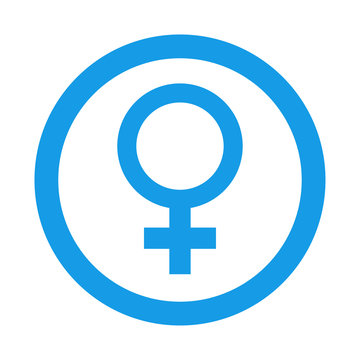 Icono redondo femenino azul