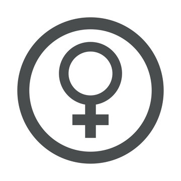 Icono redondo femenino gris