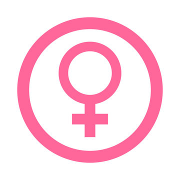 Icono redondo femenino rosa