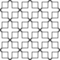 Black and white geometric seamless pattern in arabic stylish.