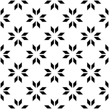 Black and white geometric seamless pattern with shevron.