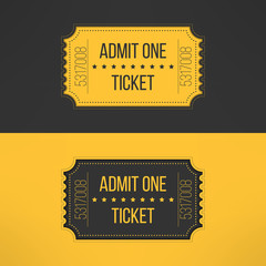 Entry ticket in stylish vintage style. Admit one cinema, theater