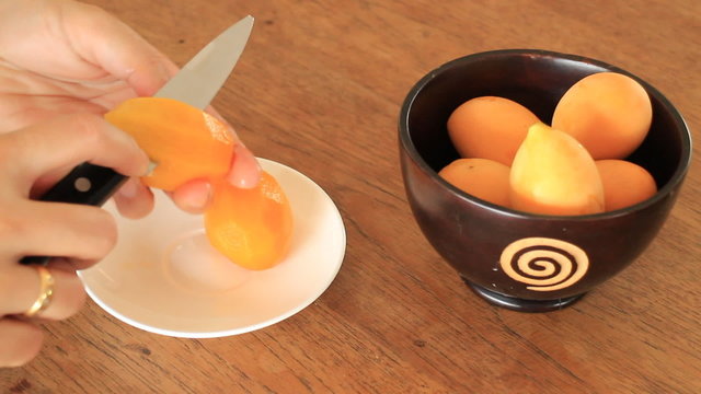 Easy Eating Sweet Marian Plum Thai Fruit, stock footage