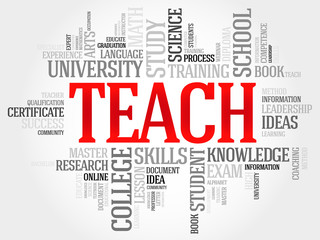 TEACH word cloud, education concept
