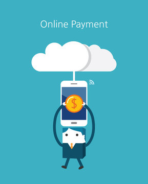 Flat Business character Series. online payment concept