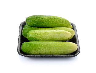 fresh cucumbers isolated on white background