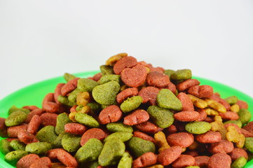 dog food on weighting scale