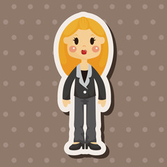 lady woman cartoon theme elements