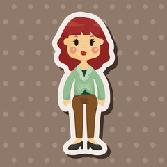 lady woman cartoon theme elements