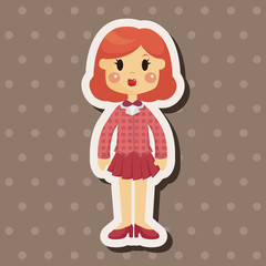 lady woman cartoon theme elements