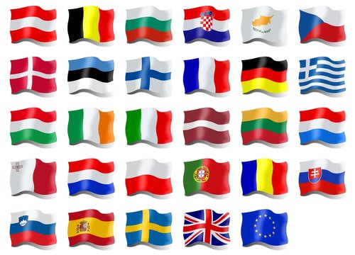 Country flags of European Union