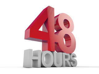 48 Hours over white background
