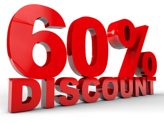 60% Discount over white background