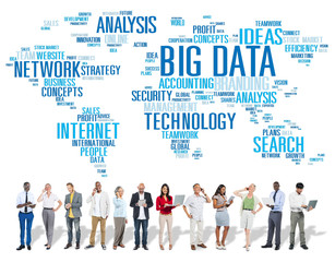 Big Data Storage Information World Map Concept