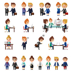 Business office people set.