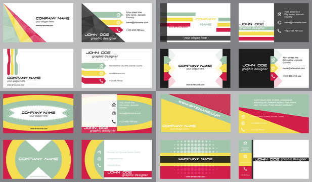 Set of business card template, editable vector design