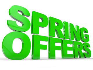 Spring  offers over white background