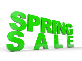 Spring sale over white background
