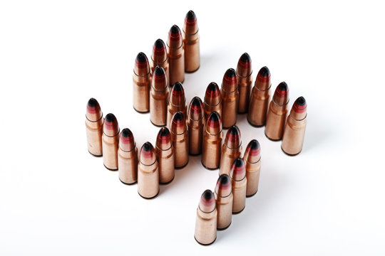 isolated ,many bullets in the form of Kolovrat