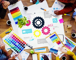 Team Teamwork Cog Functionality Technology Business Concept