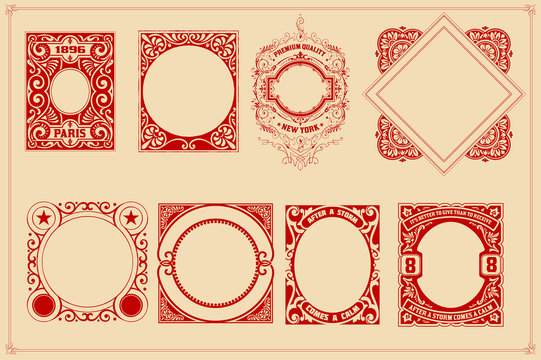 Retro cards templates set