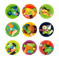 Set of flat design circle option infographics concepts