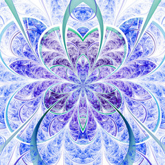 Dark colorful fractal flower, digital artwork