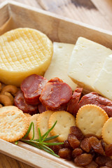 cheese with chorizo and cookies