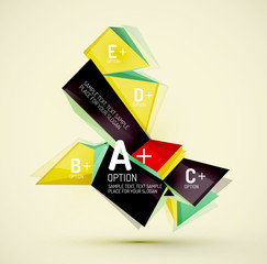 Geometric shapes with sample text. Abstract template