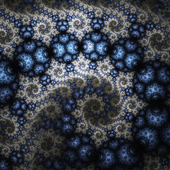 Panele Szklane Podświetlane  Dark spring themed fractal flower, digital artwork