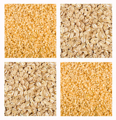 Cereal background of rye and brown rice