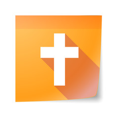 Sticky note icon with a christian cross