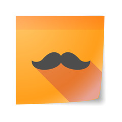 Sticky note icon with a moustache