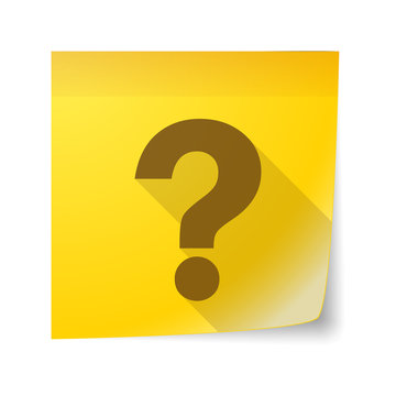 Sticky note icon with a question sign