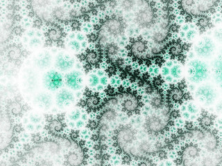 Green fractal sea abstraction, digital artwork