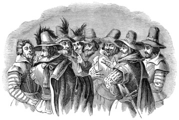 Naklejka premium Guy Fawkes and his fellow conspirators