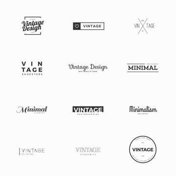 Vintage vector logo templates for brand design