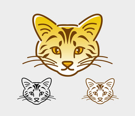 Fototapeta na wymiar Cat face mascot. Good use for logo, symbol, icon, mascot.