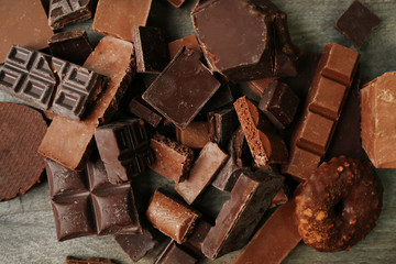 Set of chocolate, closeup